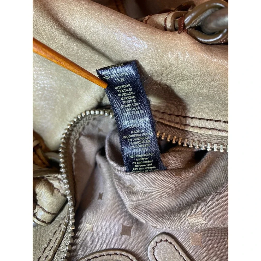 Fossil Long Live Vintage Taupe Leather Satchel Crossbody Bag ZB5311